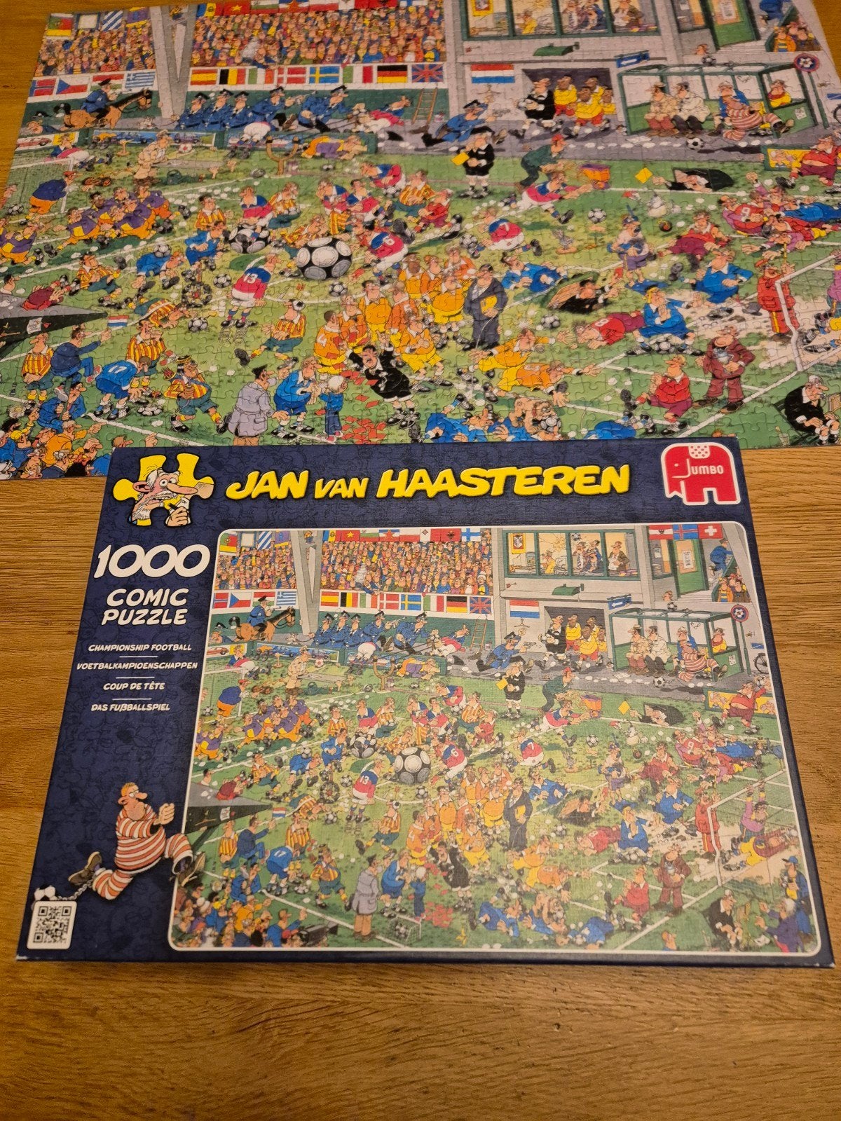 Jan van Haasteren puzzel 1000 st. Voetbalkampioenschappen, Ophalen, 500 t/m 1500 stukjes, Zo goed als nieuw, Legpuzzel