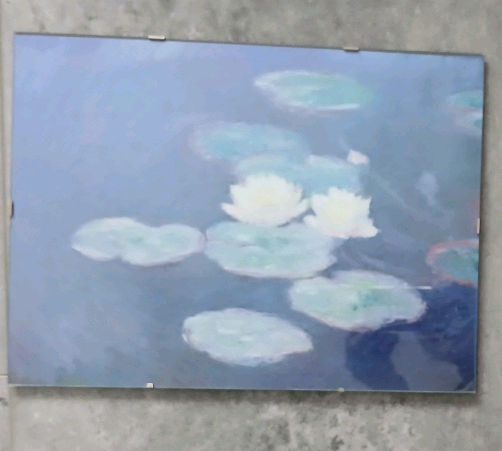 Claude Monet Ingelijst – 'Waterlelies, Avondeffect' 40x30 cm, Ophalen of Verzenden, Zo goed als nieuw, Minder dan 50 cm, Schilderij