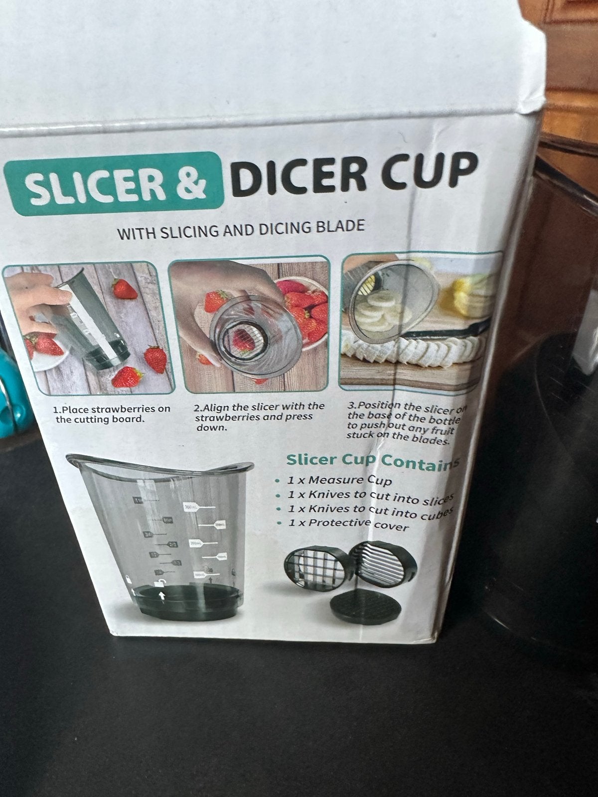 Nieuwe Maatbeker met Snijfunctie - Slicer & Dicer Cup, Overige typen, Kunststof, Nieuw, Ophalen of Verzenden