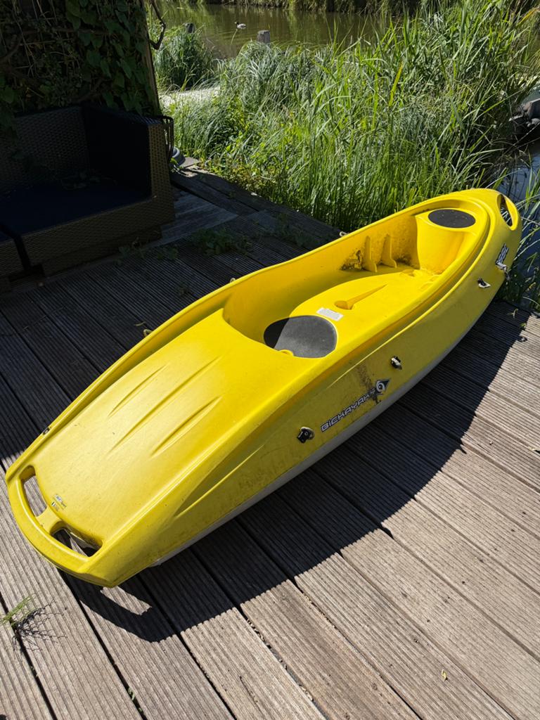 BIC Ouassou Sit-on-Top Kayak - Geel - Stabiel & lichtgewicht, Watersport en Boten, Kano's, Ophalen, Zo goed als nieuw, Eén persoon