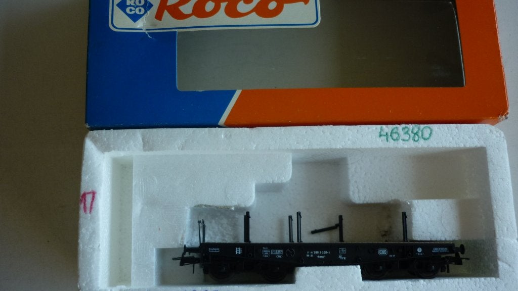 Roco H0 DB 46380 dubbelassige zwaarlastwagon, Gebruikt, Gelijkstroom, Wagon, Ophalen of Verzenden
