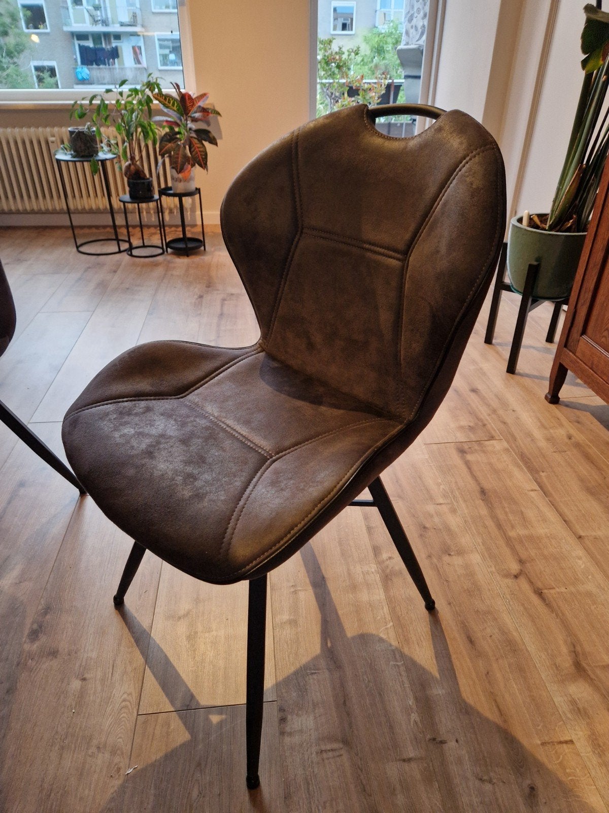 4 stoelen (Pronto Davoni antraciet), Ophalen, Zo goed als nieuw, Vier, Stof