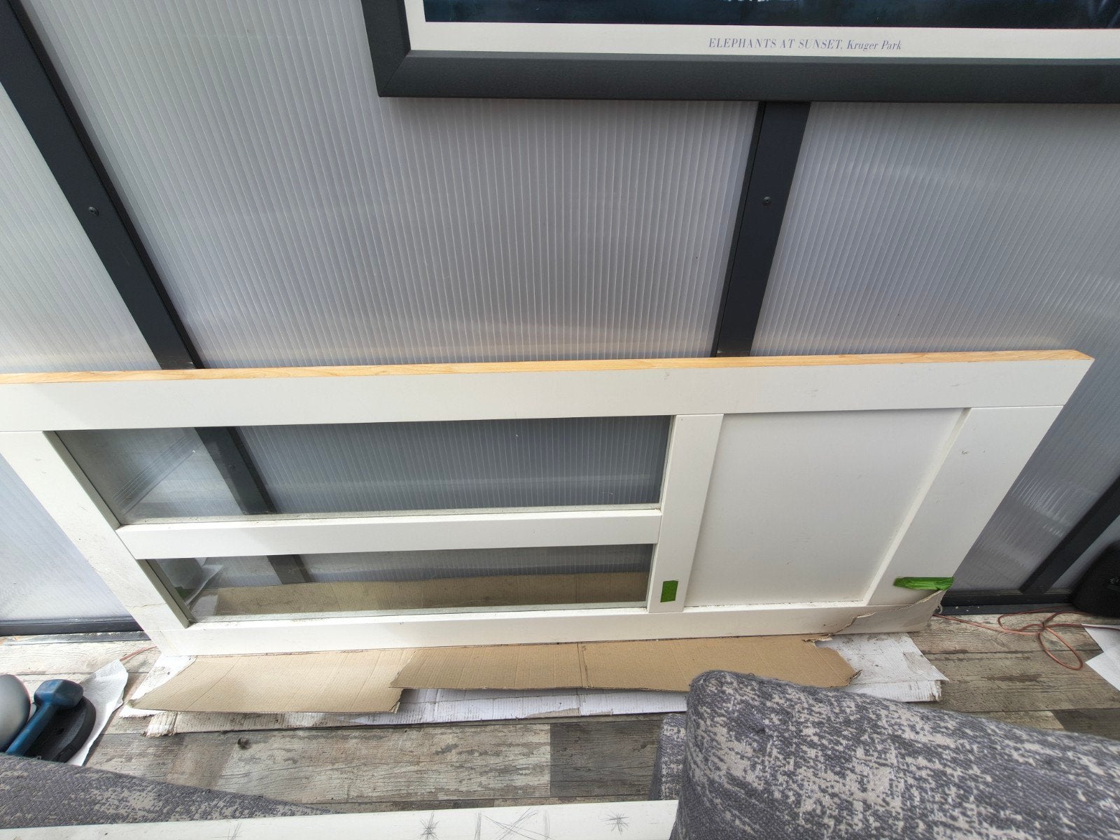 Binnendeur 201x82x4 cm met glas en paneel, Ophalen, 80 tot 100 cm, Binnendeur, 200 tot 215 cm