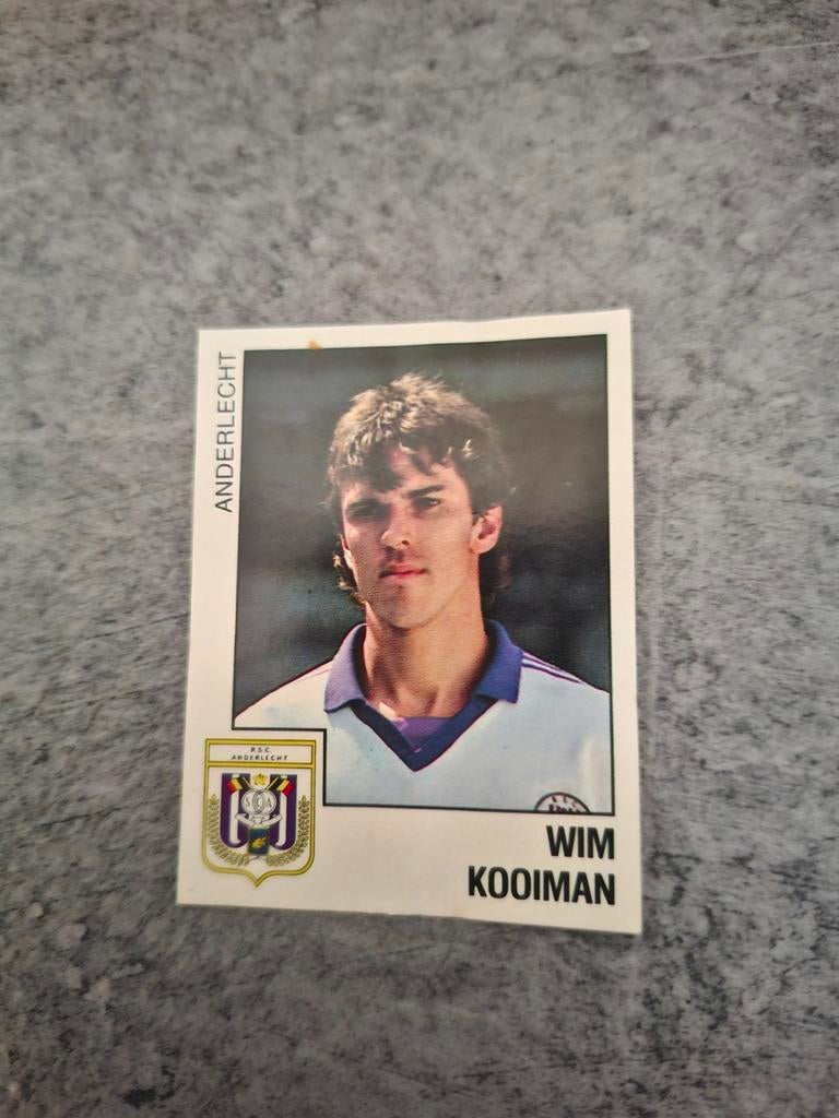 Panini sticker Voetbal 89. Speler Wim Kooiman Anderlecht., Verzenden, Zo goed als nieuw, Sticker