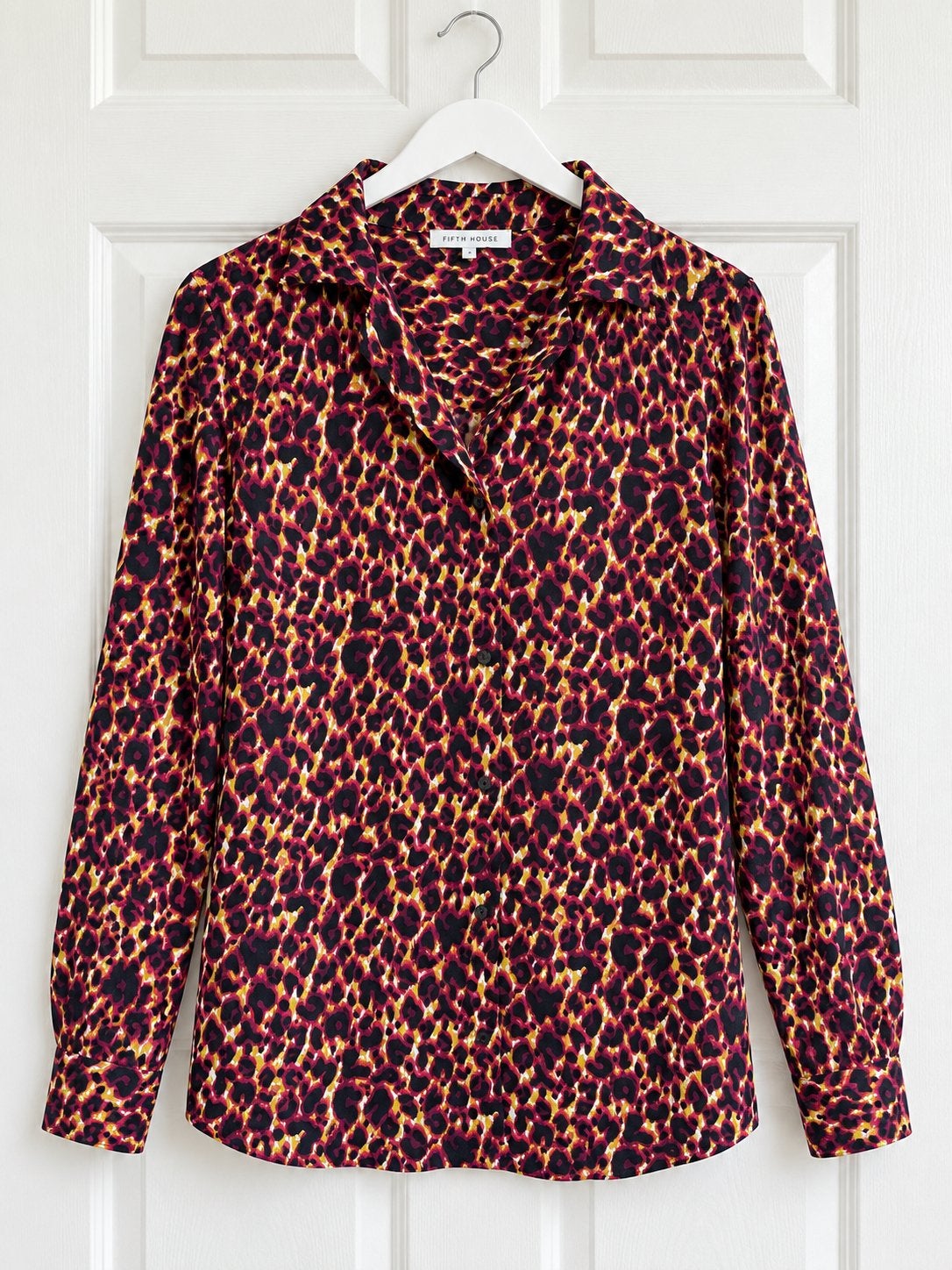 Fifth House leopard blouse animal print viscose, Verzenden, Zo goed als nieuw, Maat 38/40 (M), Roze