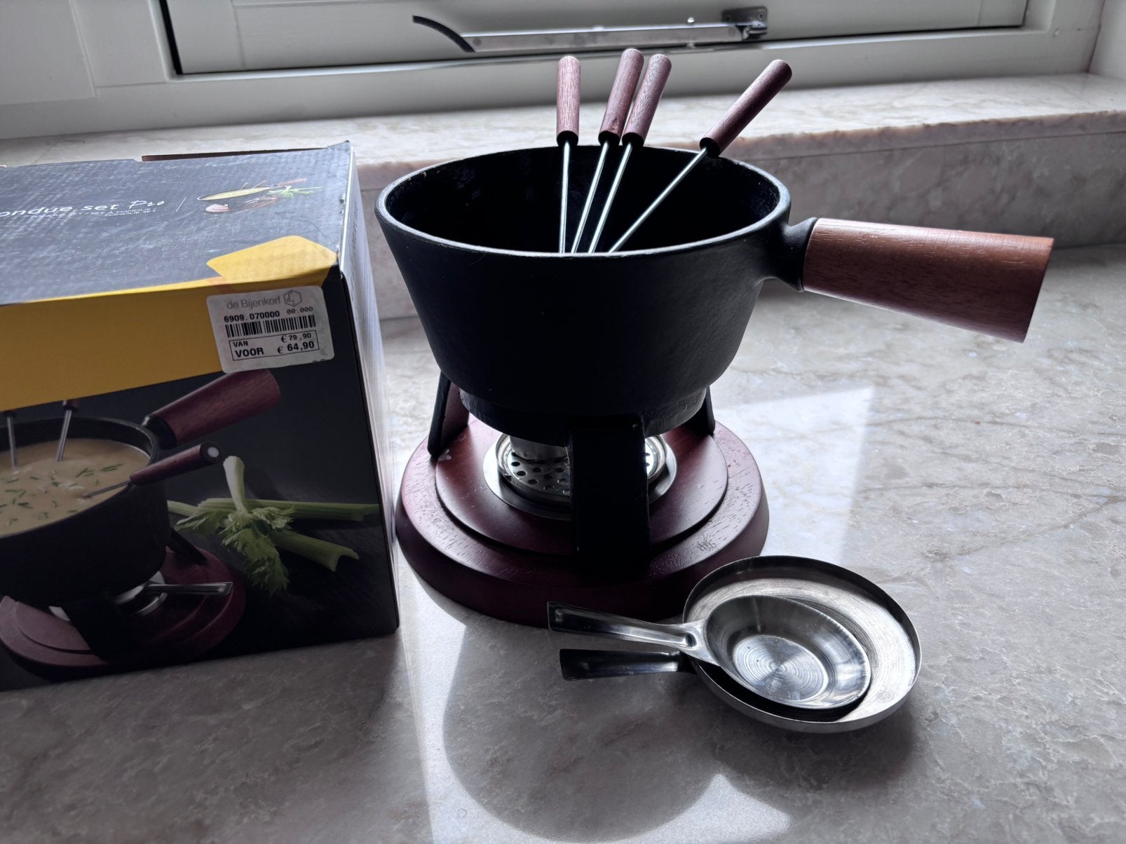 Boska gietijzeren fondue set pro., Ophalen of Verzenden, Zo goed als nieuw, Brander, Fondueset