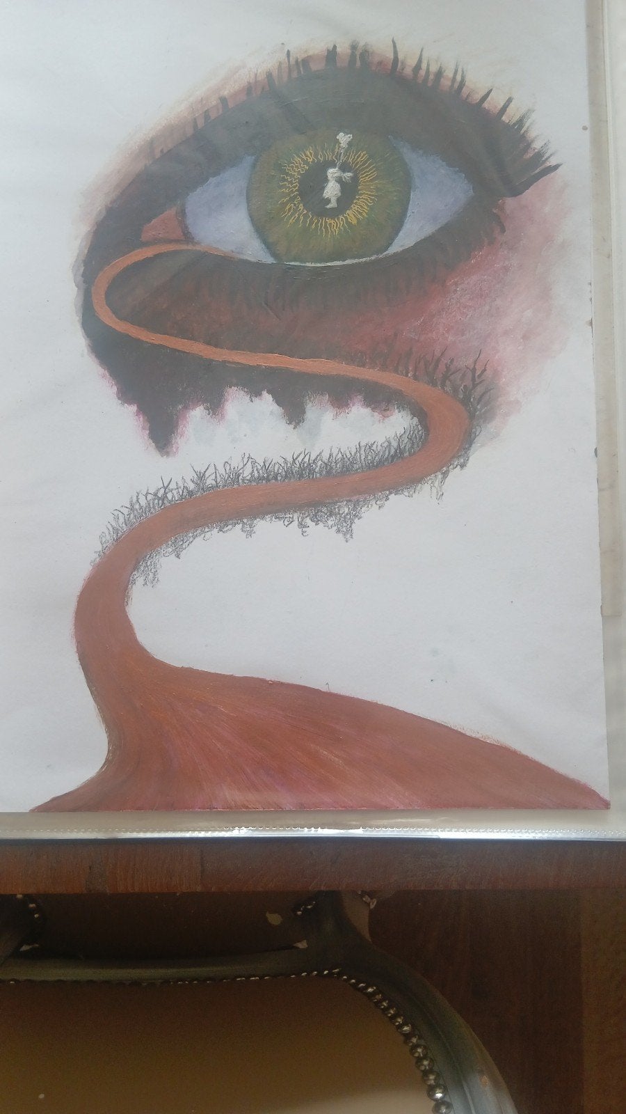 Handgeschilderd Acrylverf Schilderij - Surrealistisch Oog, Ophalen