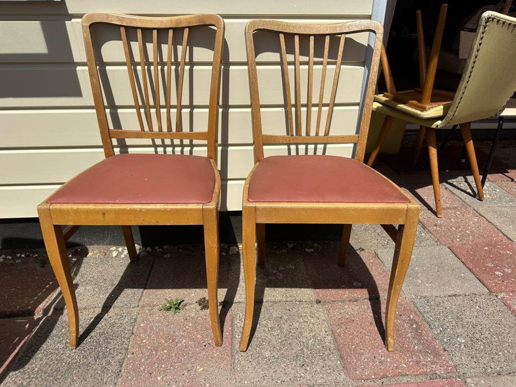Set van 2 Deense design keukenstoelen uit de jaren '50, Ophalen of Verzenden