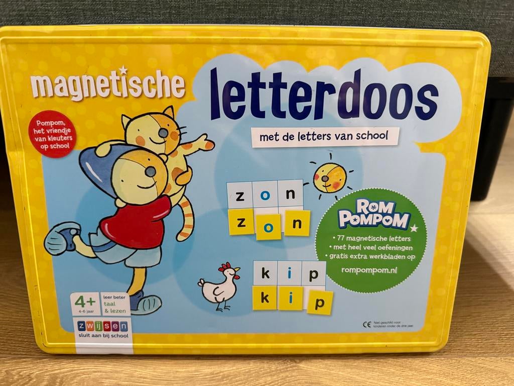 Magnetische letterdoos Rom Pompom, Ophalen of Verzenden, Gebruikt, Taal en Lezen