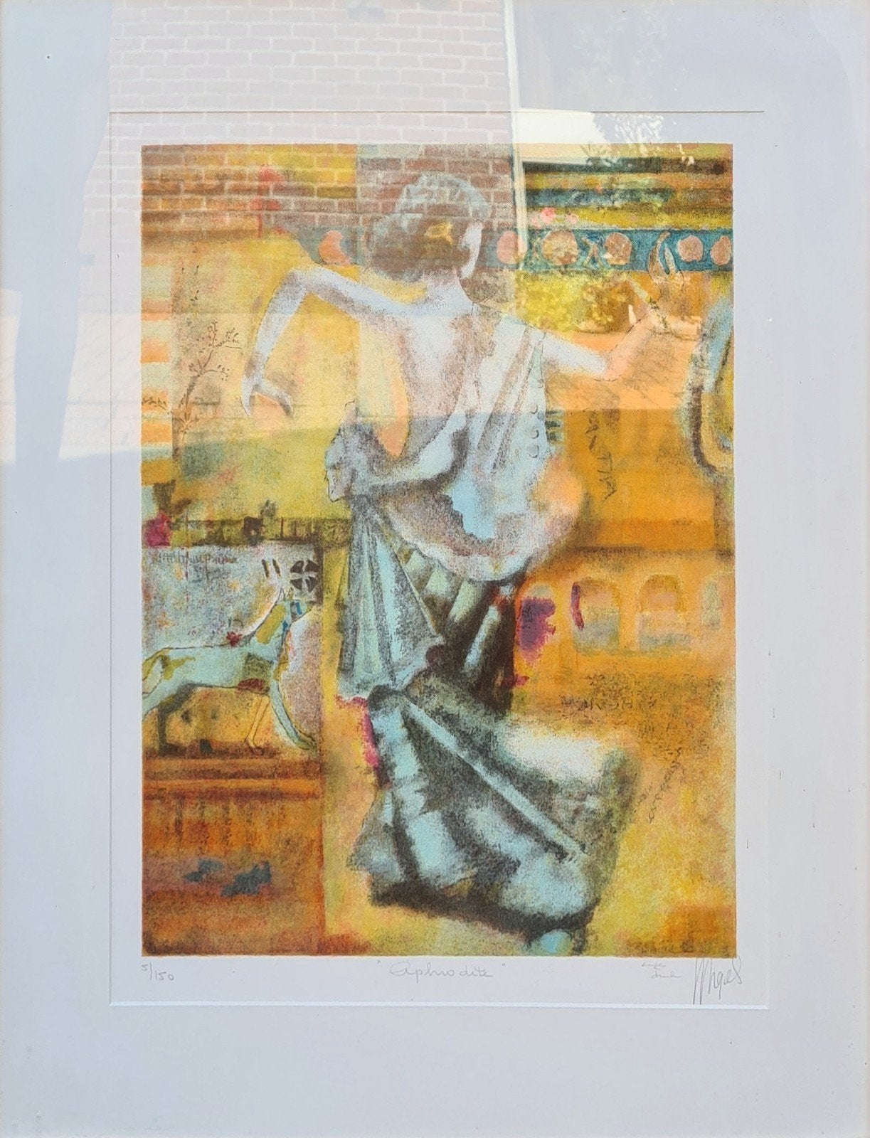 Kunstwerk Astrid Engels - Aphrodite (5/150), Ingelijst, Ophalen, Personages en Fantasiefiguren