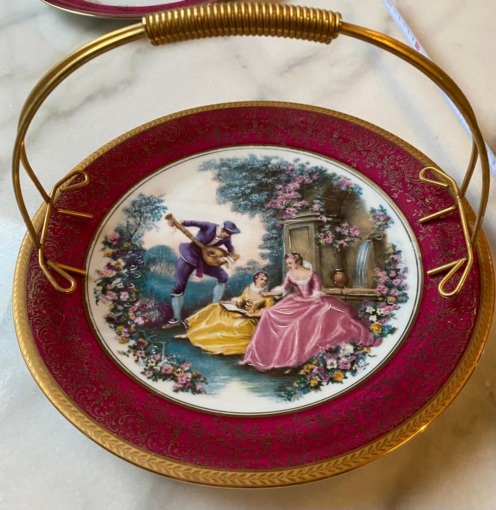 Antiek porseleinen limoges france schaal met hengsel, Antiek en Kunst, Antiek | Porselein, Ophalen of Verzenden