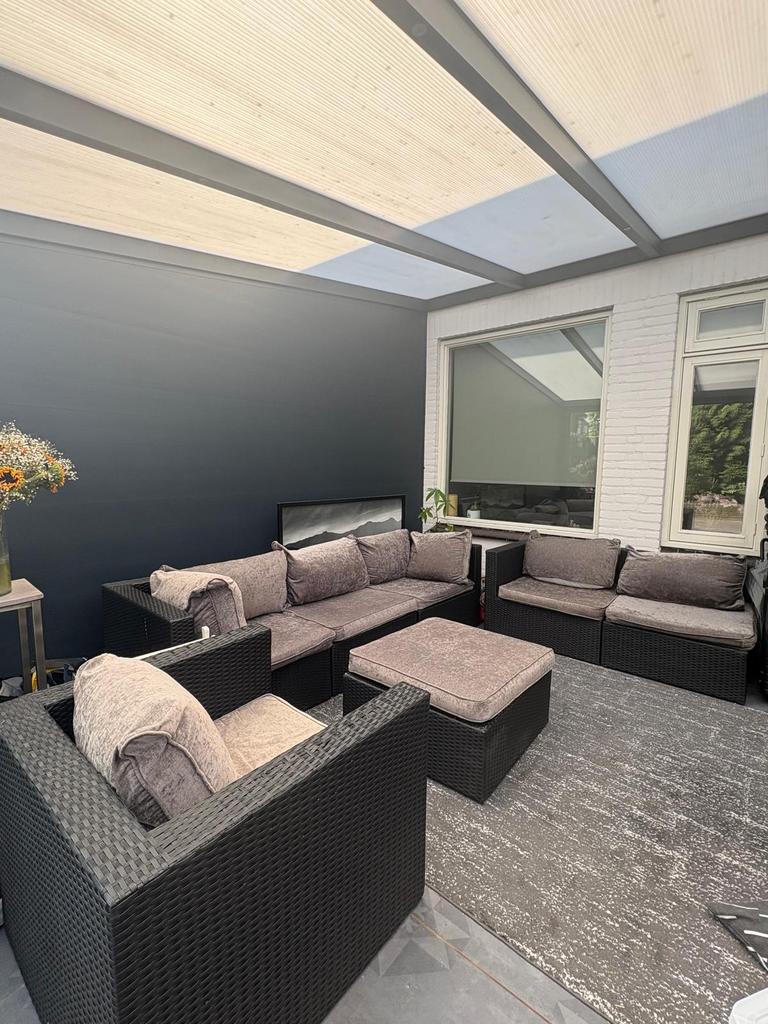 Complete loungeset (bois le duc), Ophalen, Gebruikt, 6 zitplaatsen, Hocker