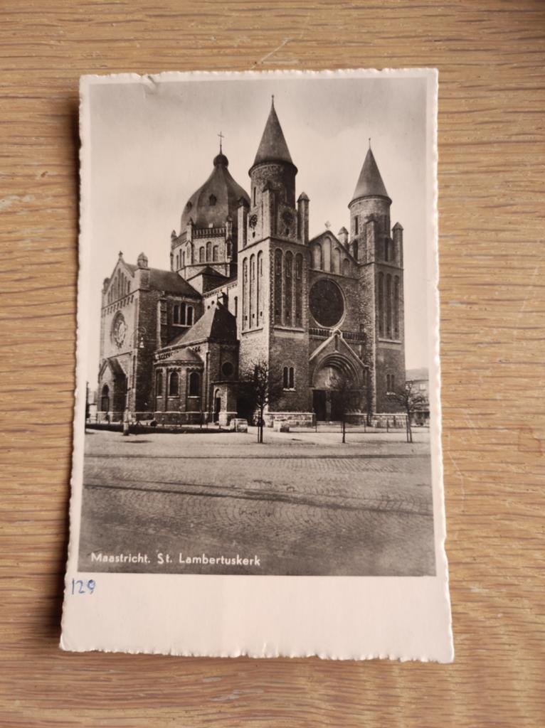 Oude foto Maastricht, St. Lambertuskerk, Verzamelen, Ophalen of Verzenden, Voor 1920, Ongelopen, Limburg