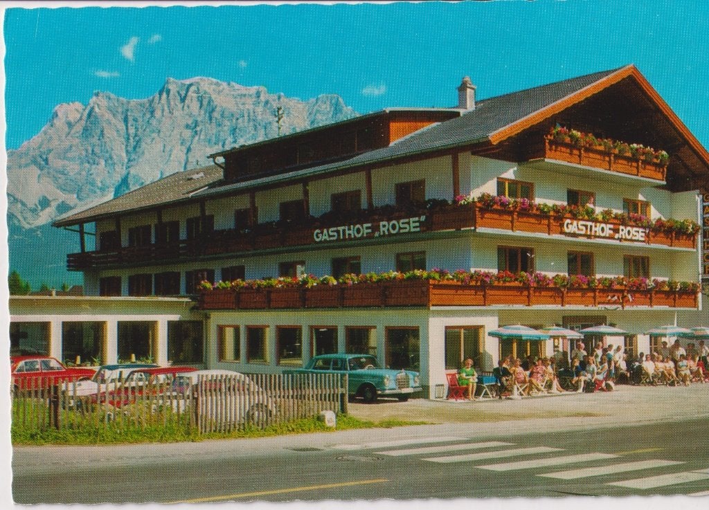 Oostenrijk, Lermoos met auto's, Mercedes W110 Heckflosse, Ophalen of Verzenden, 1960 tot 1980, Ongelopen, Oostenrijk
