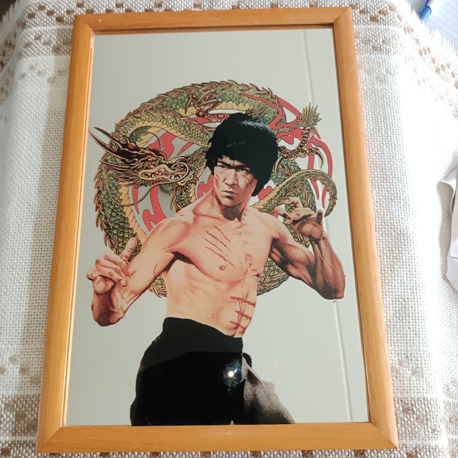 Bruce Lee spiegel 20x30 cm, Minder dan 50 cm, Gebruikt, Ophalen of Verzenden, Minder dan 100 cm