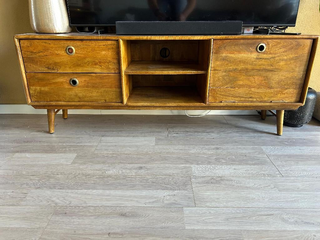 TV kast Mango Hout 150, Huis en Inrichting, Kasten | Televisiemeubels, Ophalen, 100 tot 150 cm, Zo goed als nieuw, Minder dan 100 cm