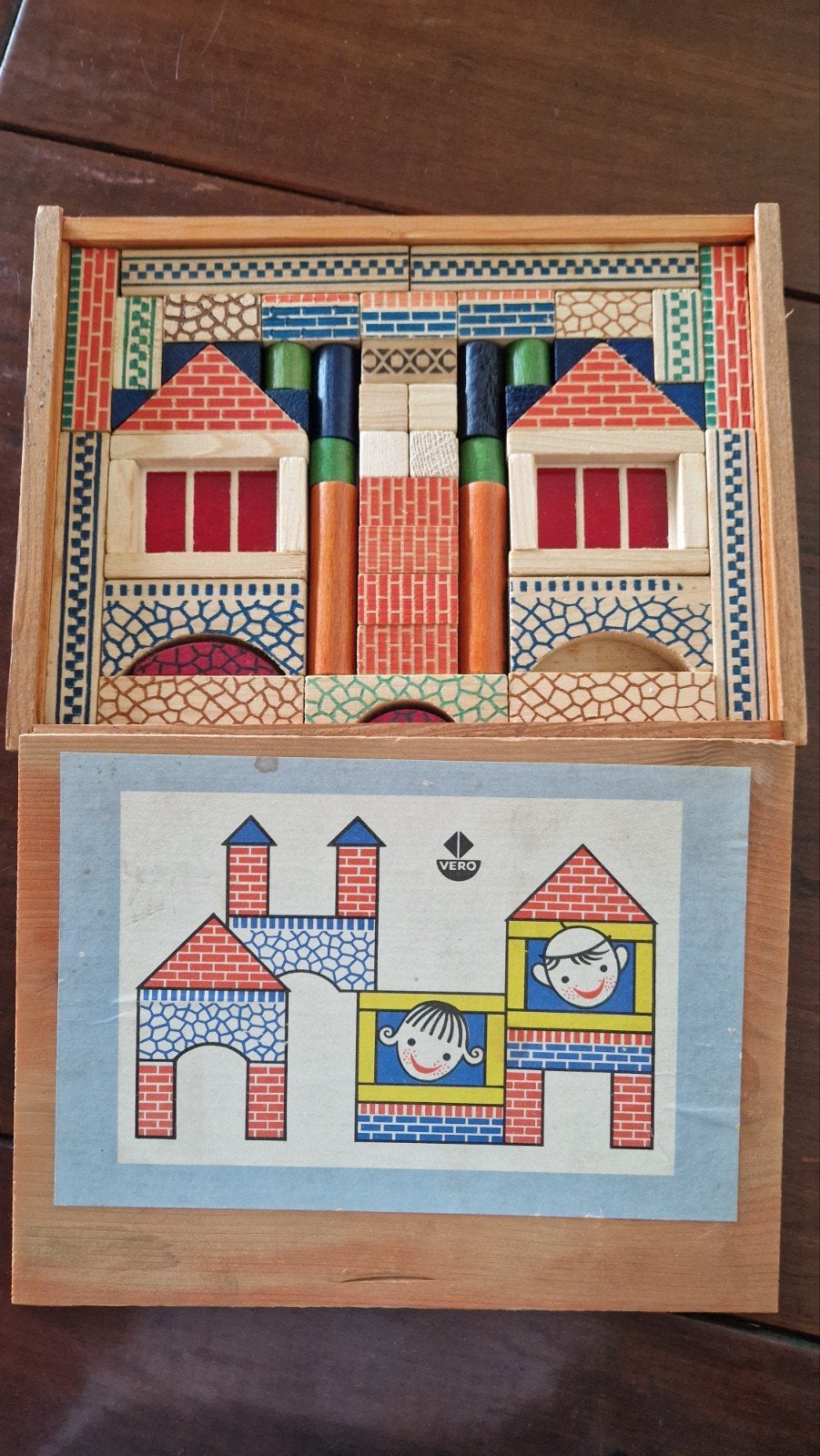 Vintage 60er jaren blokkendoos Vero, Ophalen of Verzenden