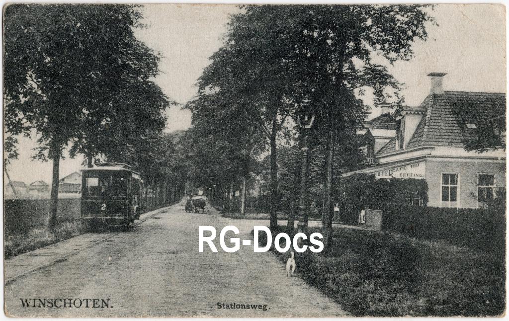 Ansichtkaart - Briefkaart Tram Winschoten - Stationsweg, Ophalen of Verzenden, Voor 1920, Gelopen, Groningen