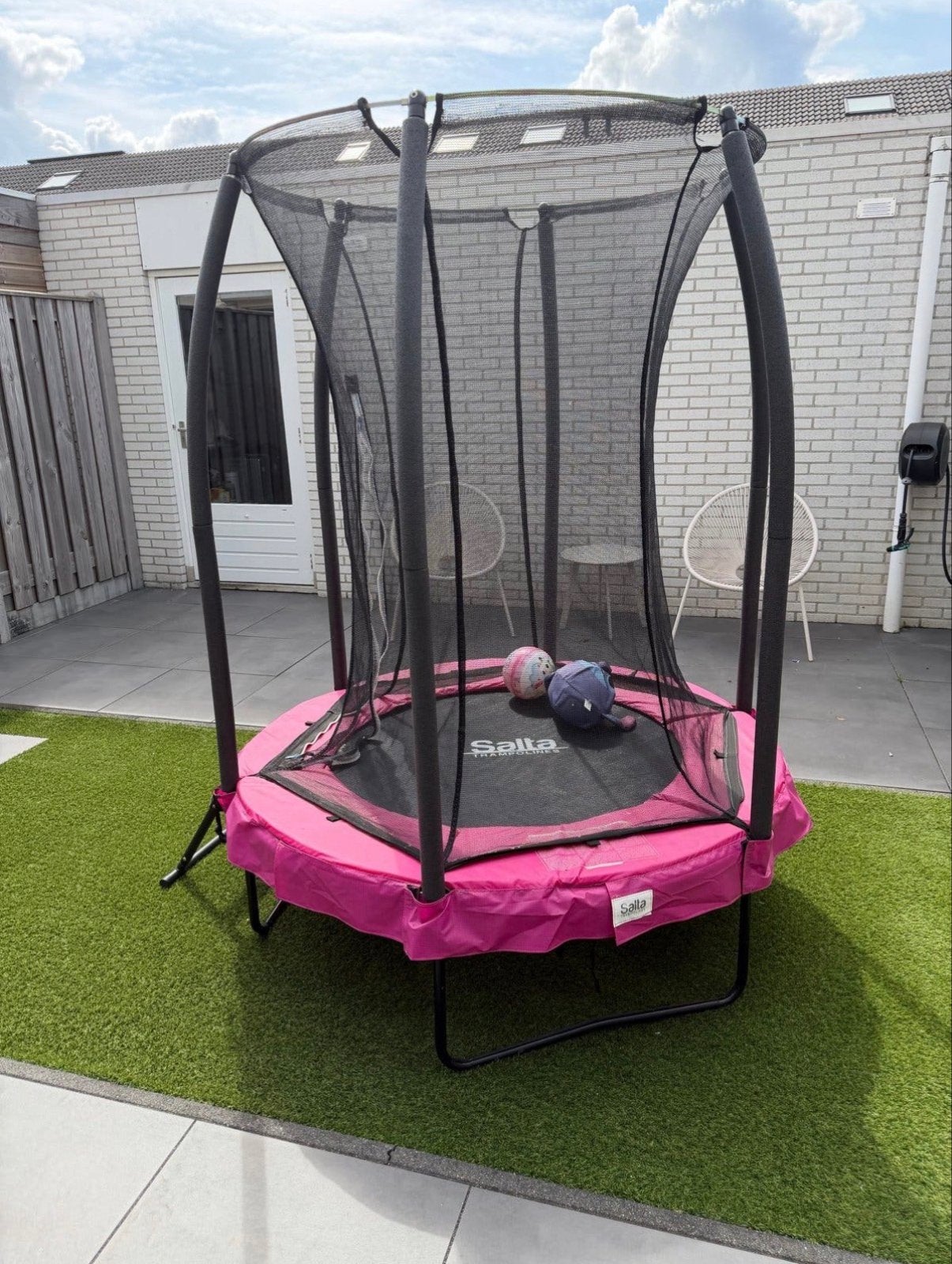 Salta Trampoline met Veiligheidsnet - Roze, Ophalen, Gebruikt