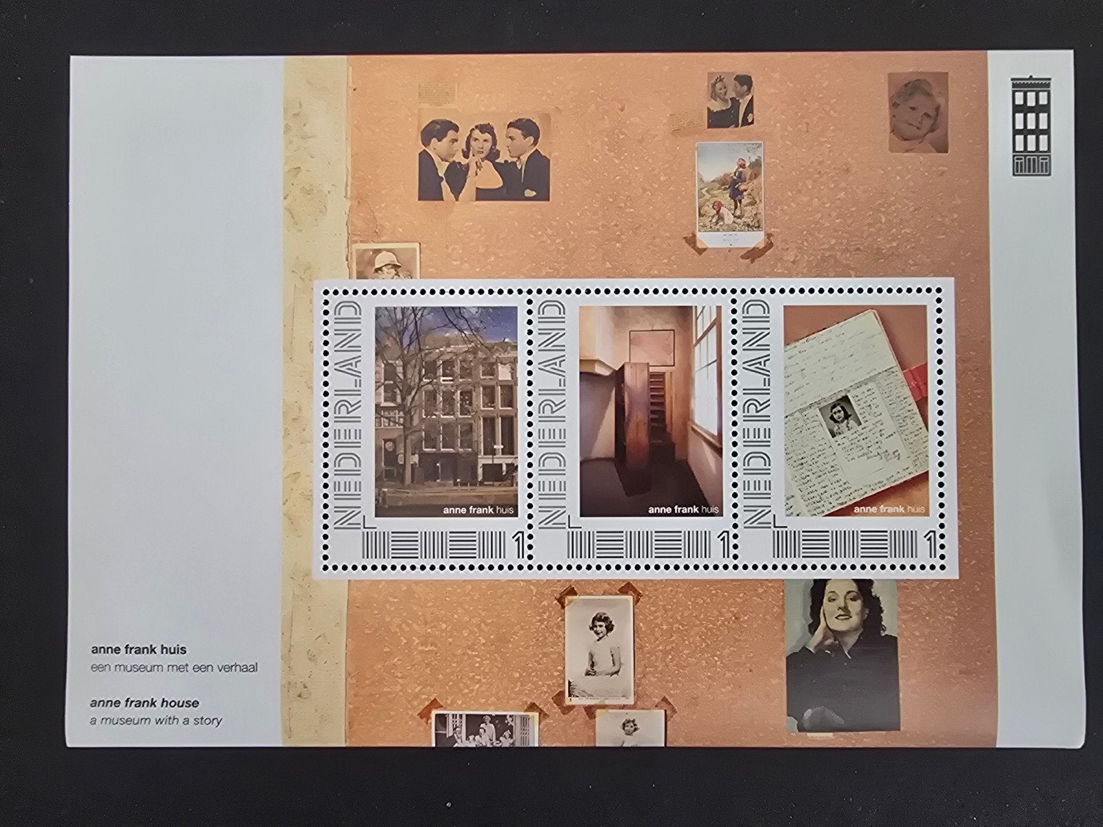 Persoonlijke Postzegels Nederland Anne Frank Huis in Hoesje, Ophalen of Verzenden, Na 1940, Postfris