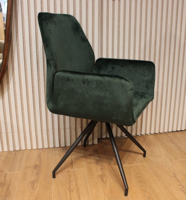 Eetkamerstoel 360 Graden draaibaar Donkergroen Velvet, 5431NV, Overige kleuren, Info@abhome-living.nl, Nieuw