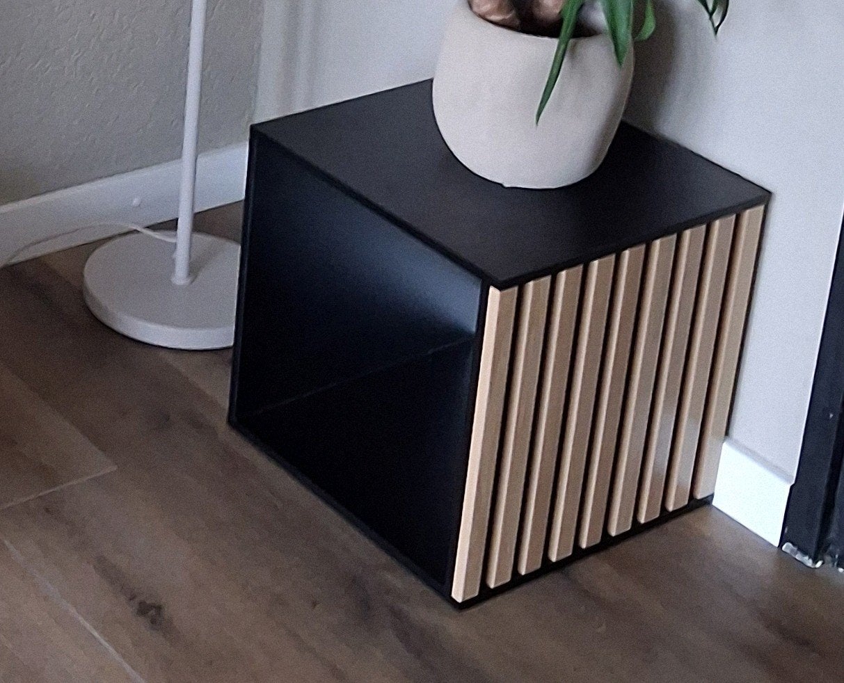 Stijlvolle bijzettafel kubus 38x38x38 cm, Ophalen, Minder dan 45 cm, Minder dan 55 cm, Modern, Scandinavisch