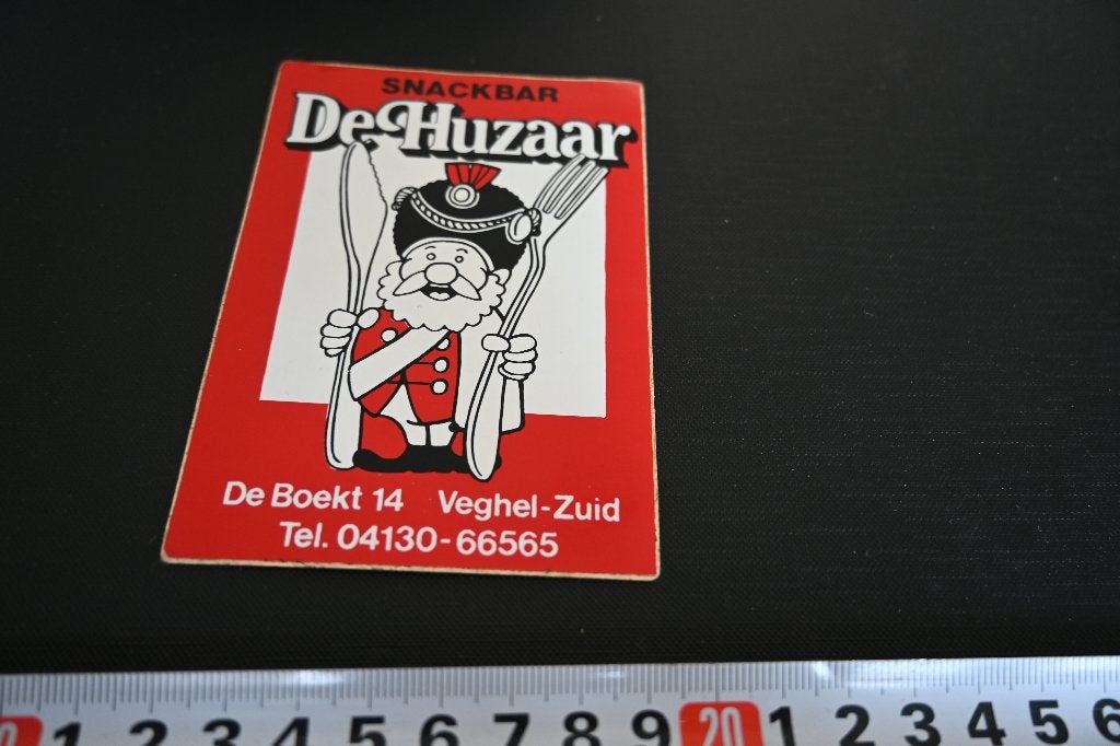 sticker veghel snackbar DE HUZAAR de boekt 14, Verzamelen, Ophalen of Verzenden, Zo goed als nieuw