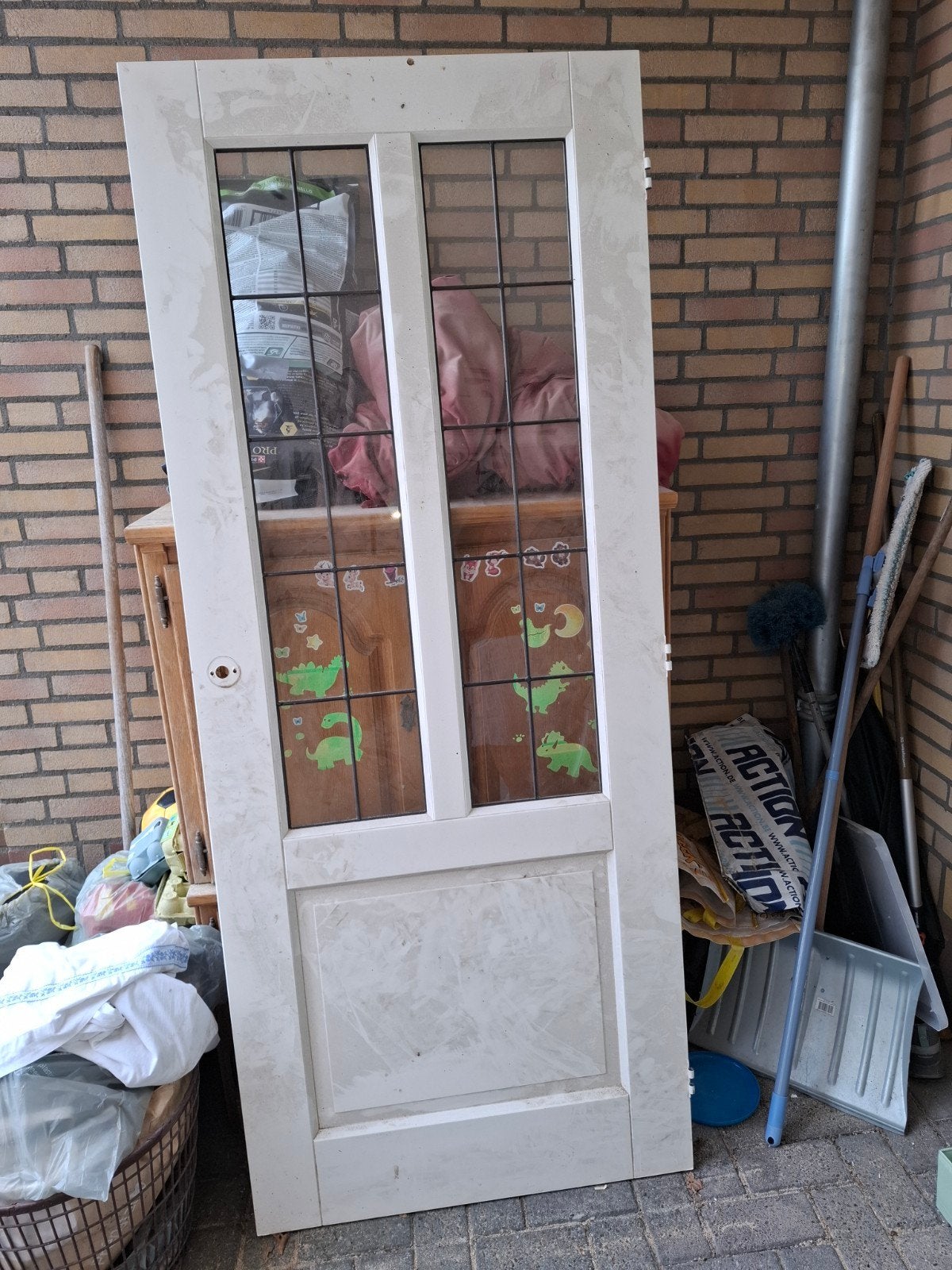 2 binnendeuren  en 1 deur met glas en lood, Ophalen, Gebruikt, 80 tot 100 cm, Binnendeur