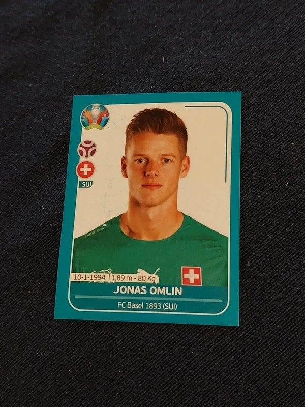 Panini / Sticker / Jonas Omlin / Zwitserland / Euro 2020, Ophalen of Verzenden, Nieuw, Buitenlandse clubs, Poster, Plaatje of Sticker