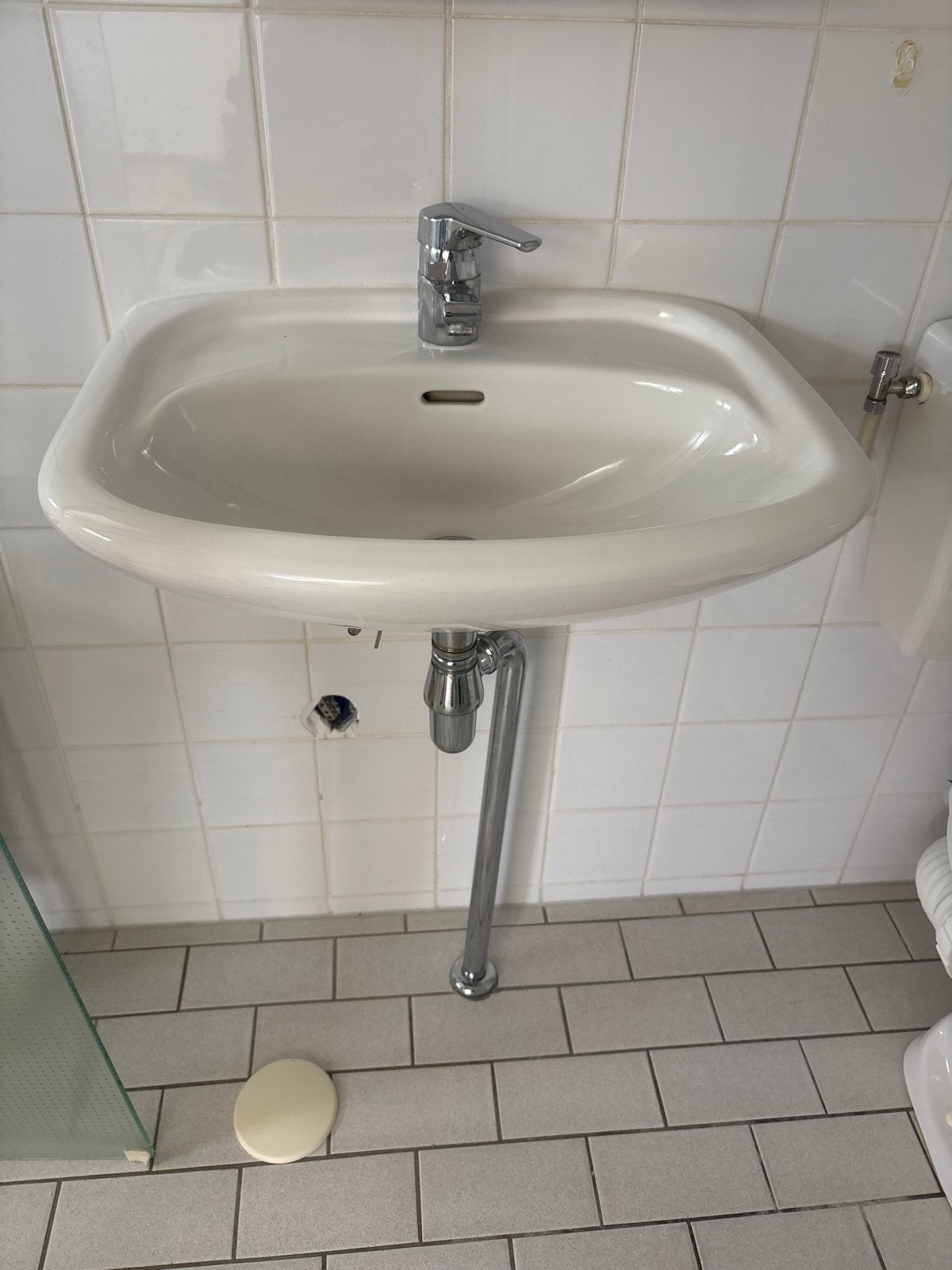 Wastafel met kraan en sifon - goede staat, Ophalen, Zo goed als nieuw, Chroom, Wastafel