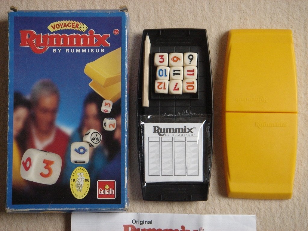 LEUK: RUMMIX (Dobbel Rummikub) REISVERSIE, Gebruikt, Goliath, Ophalen of Verzenden, Vijf spelers of meer