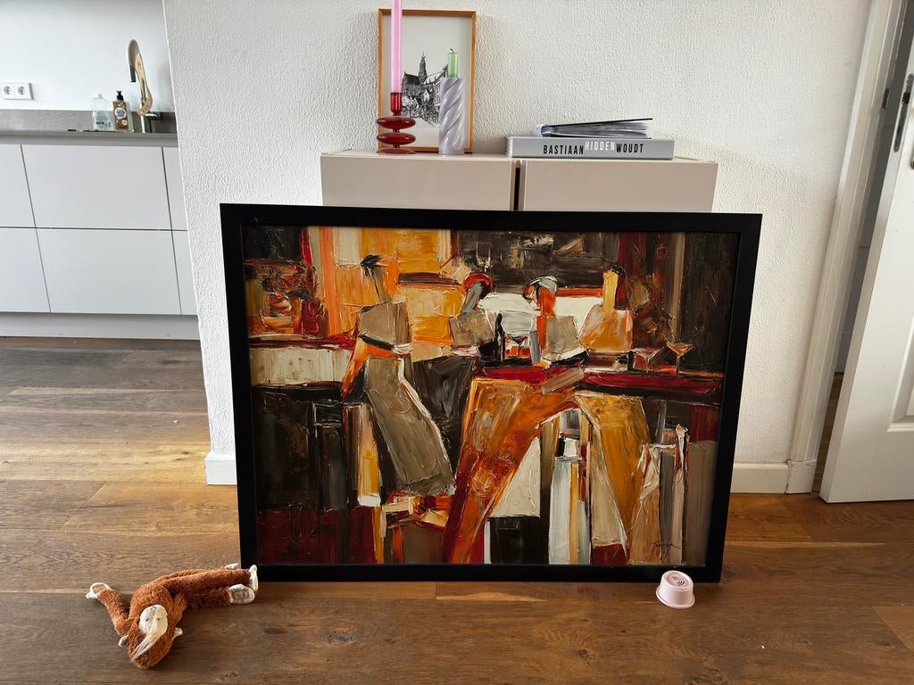 ‘Sitting At The Bar’ van Yuri Tremler, abstract schilderij, Ophalen