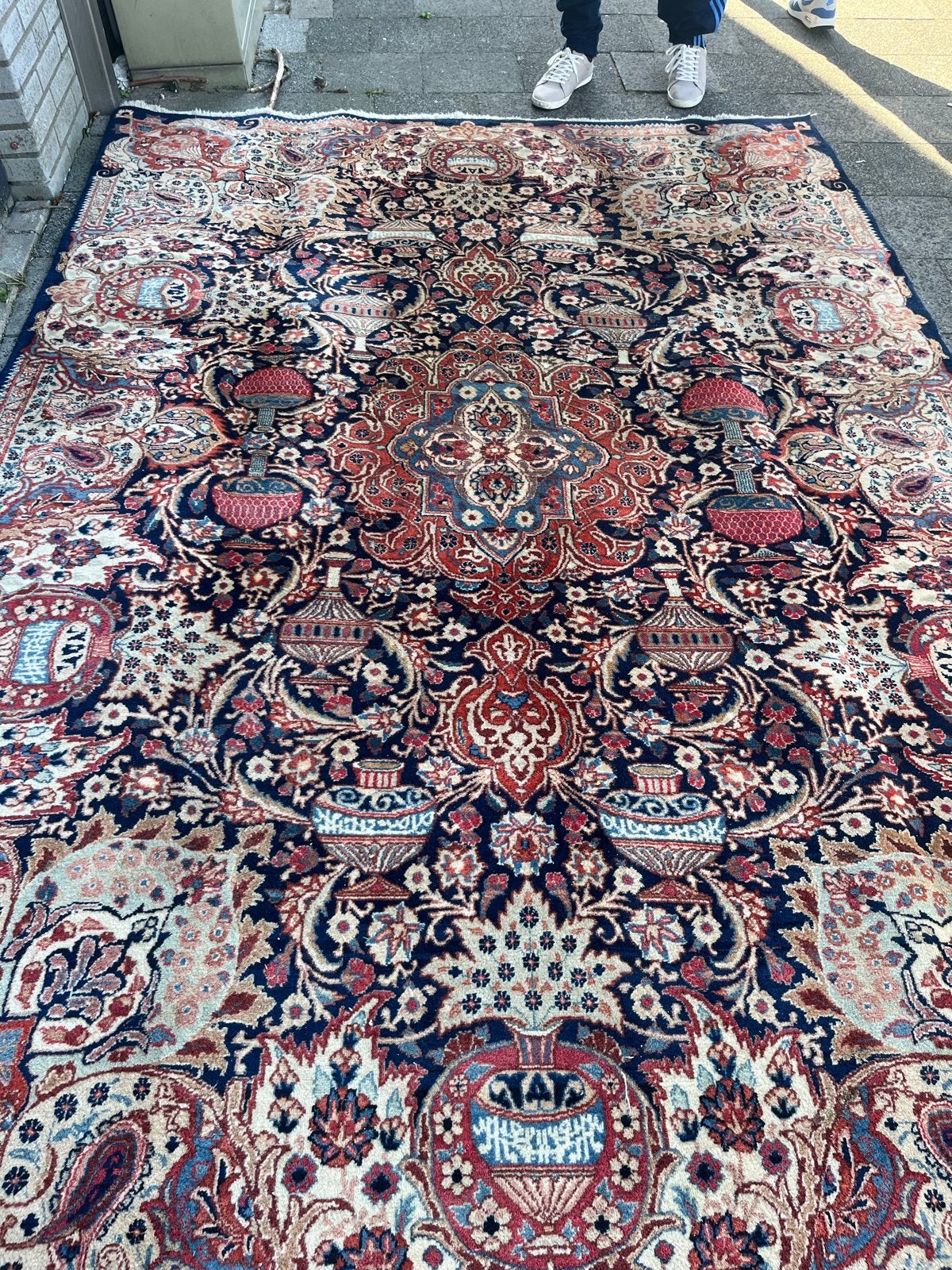 Kashmar Iran 290x200 handgemaakt tapijt, Huis en Inrichting, Geel, 200 cm of meer, Ophalen of Verzenden, Zo goed als nieuw