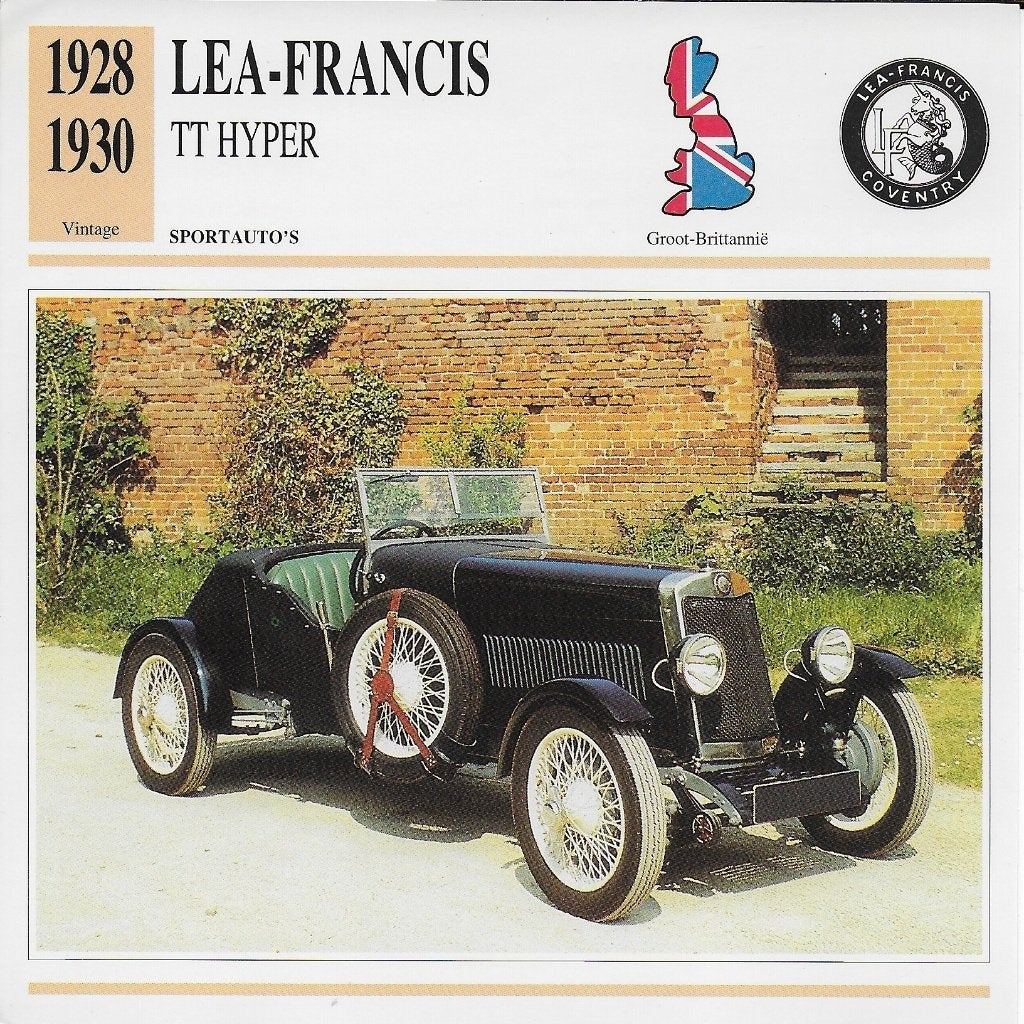 Ma006 autokaart lea - francis tt hyper ( 1928 - 1930 ), Ophalen of Verzenden, Zo goed als nieuw, Auto's