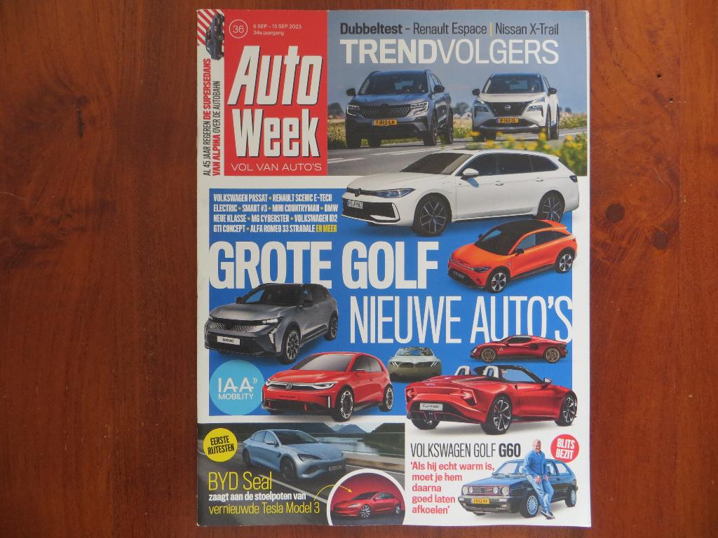 Autoweek 36 2023 Renault Espace, Nissan X-Trail, VW Golf G60, Ophalen of Verzenden, Nieuw, Volkswagen