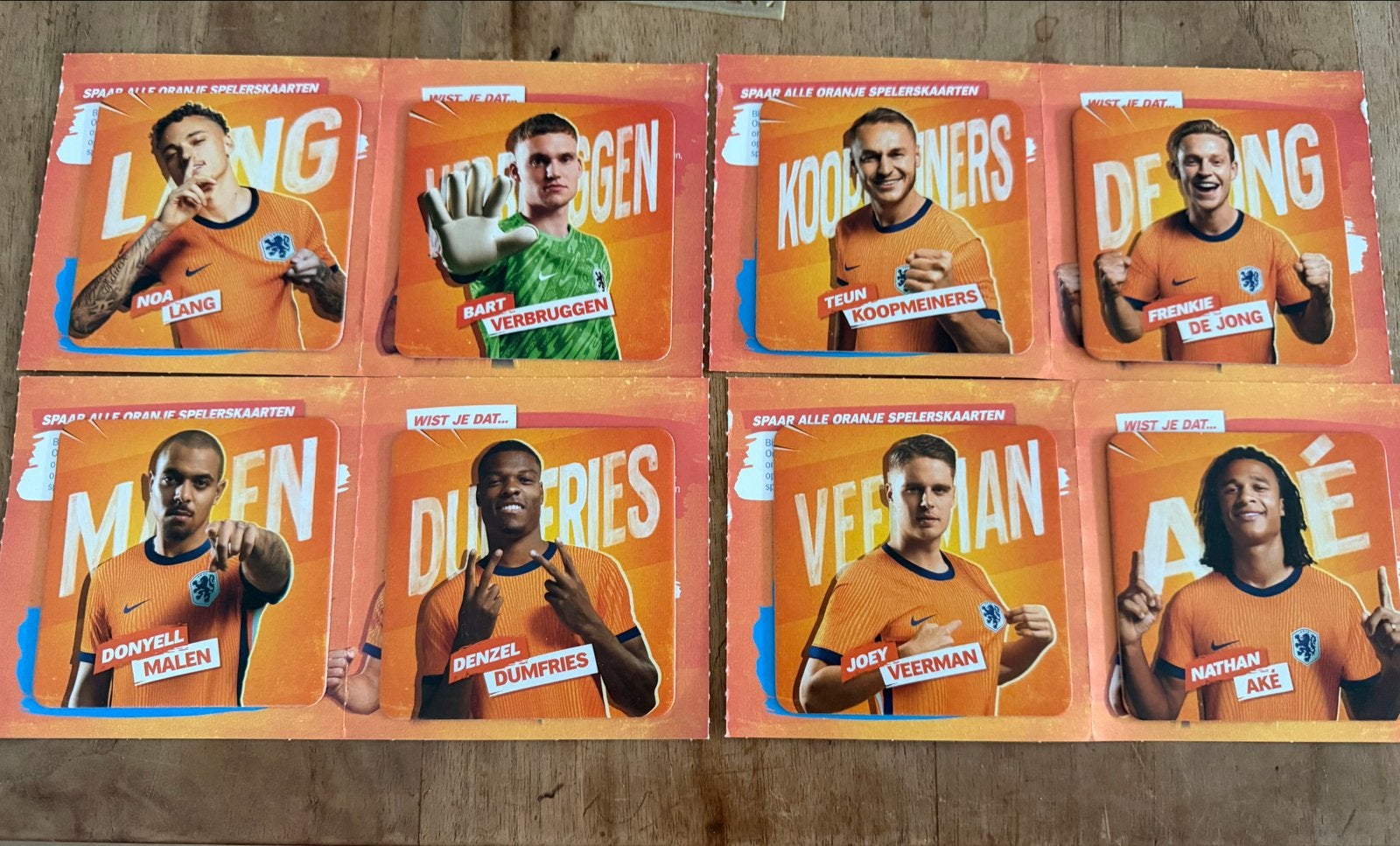 Albert Heijn Oranje Spelerskaarten (8 stuks), Ophalen of Verzenden, Nieuw, Overige binnenlandse clubs, Spelerskaart