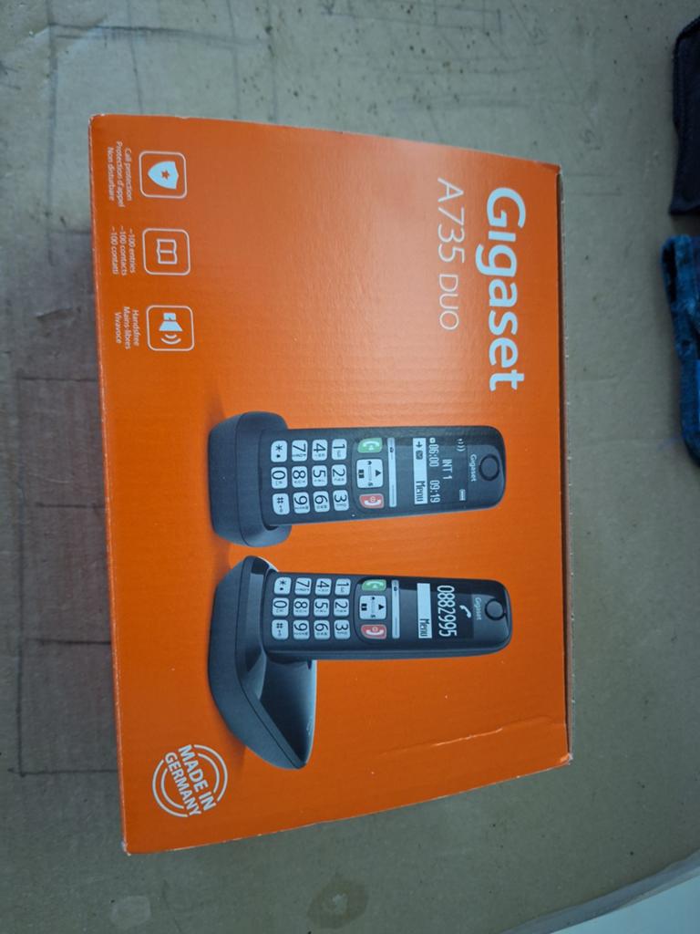 Gigaset A735 DUO DECT telefoon - Twee toestellen, Ophalen of Verzenden, Gebruikt, 2 handsets