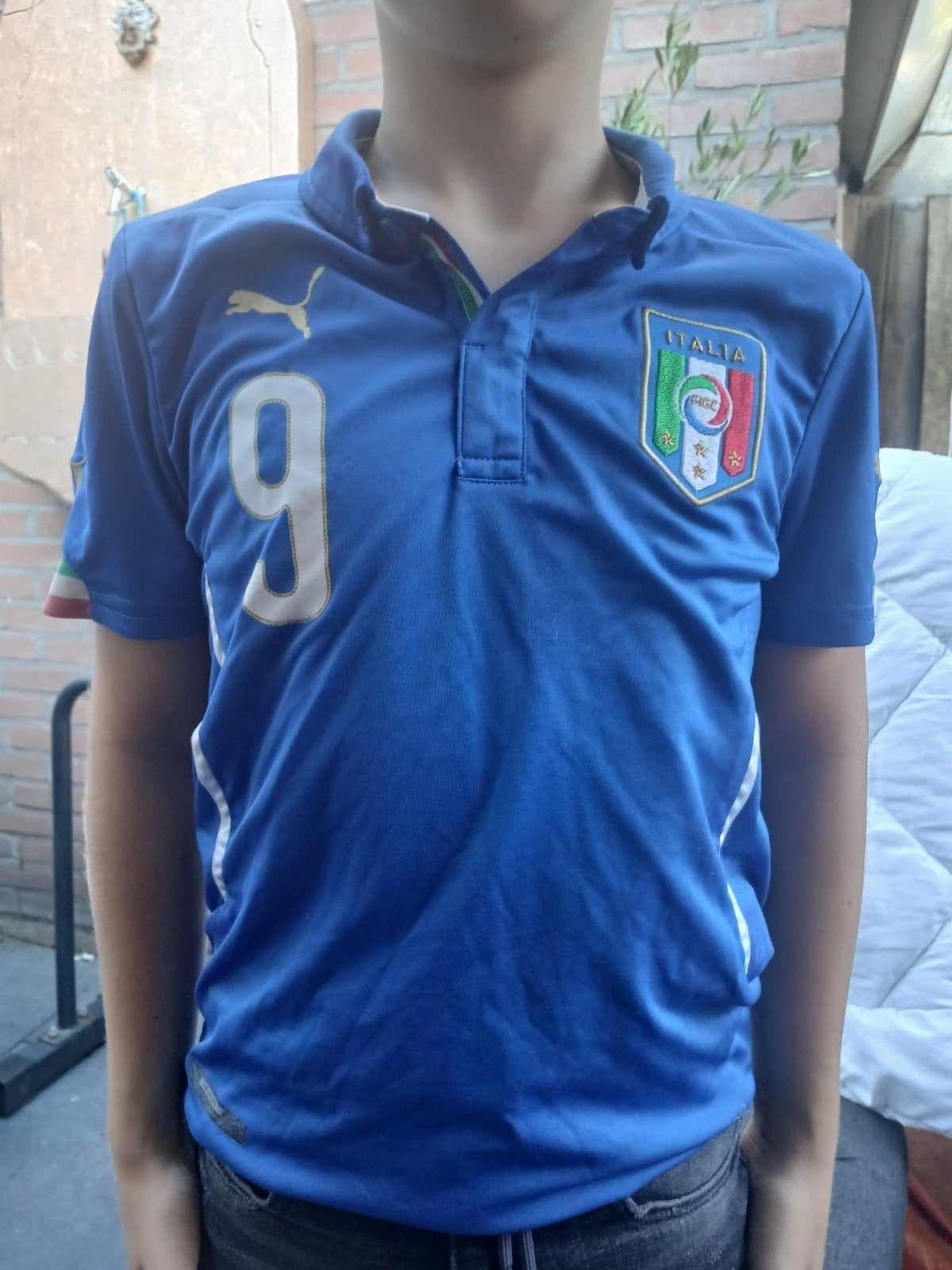 Puma Italië Balotelli 9 voetbalshirt maat 140, Ophalen of Verzenden, Gebruikt, Puma, Jongen