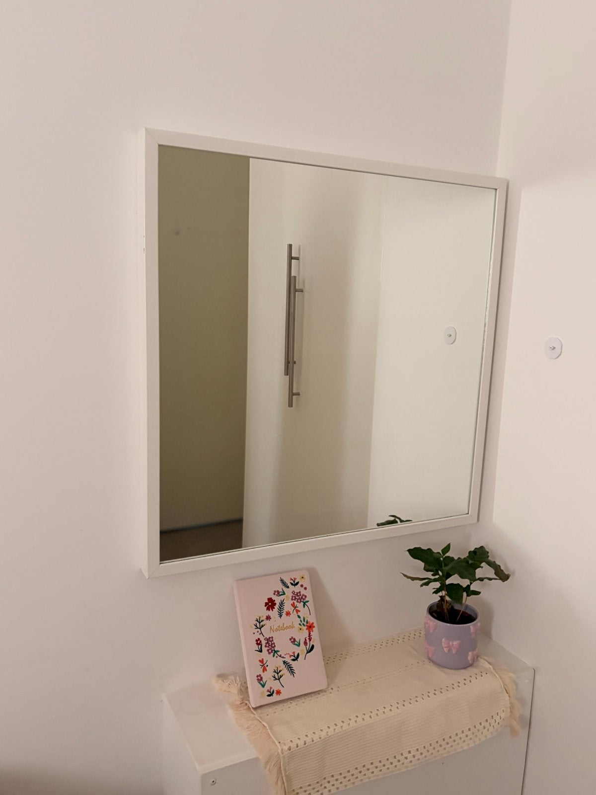 Ikea spiegel met kastje - wit, Huis en Inrichting, Woonaccessoires | Spiegels, Gebruikt, 75 tot 100 cm, Rechthoekig, Ophalen of Verzenden