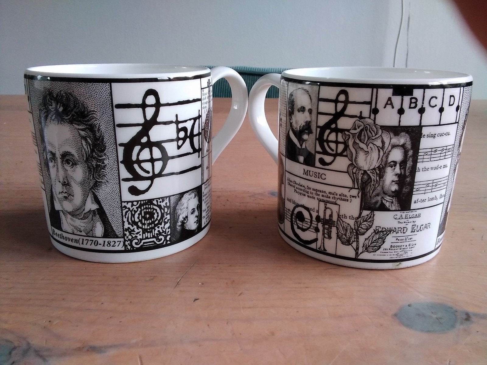 Wedgwood Musical Scores Beethoven mokken, Verzenden, Zo goed als nieuw, Overige stijlen, Kop(pen) en/of Schotel(s)