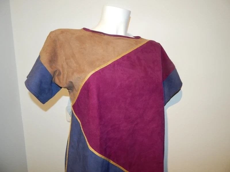 Escada designer vintage suede top kleur vlakken M, Kleding | Dames, Maat 38/40 (M), Escada, Korte mouw, Gedragen