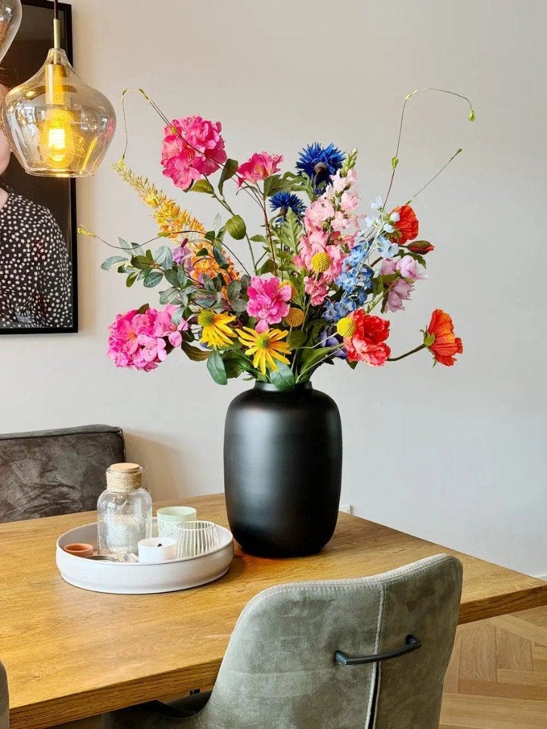 Silk-ka Luxe Design Royaal Zijden Bloemen Boeket xxl Pastel, Binnen, Silk-ka, Ophalen of Verzenden, Boeket