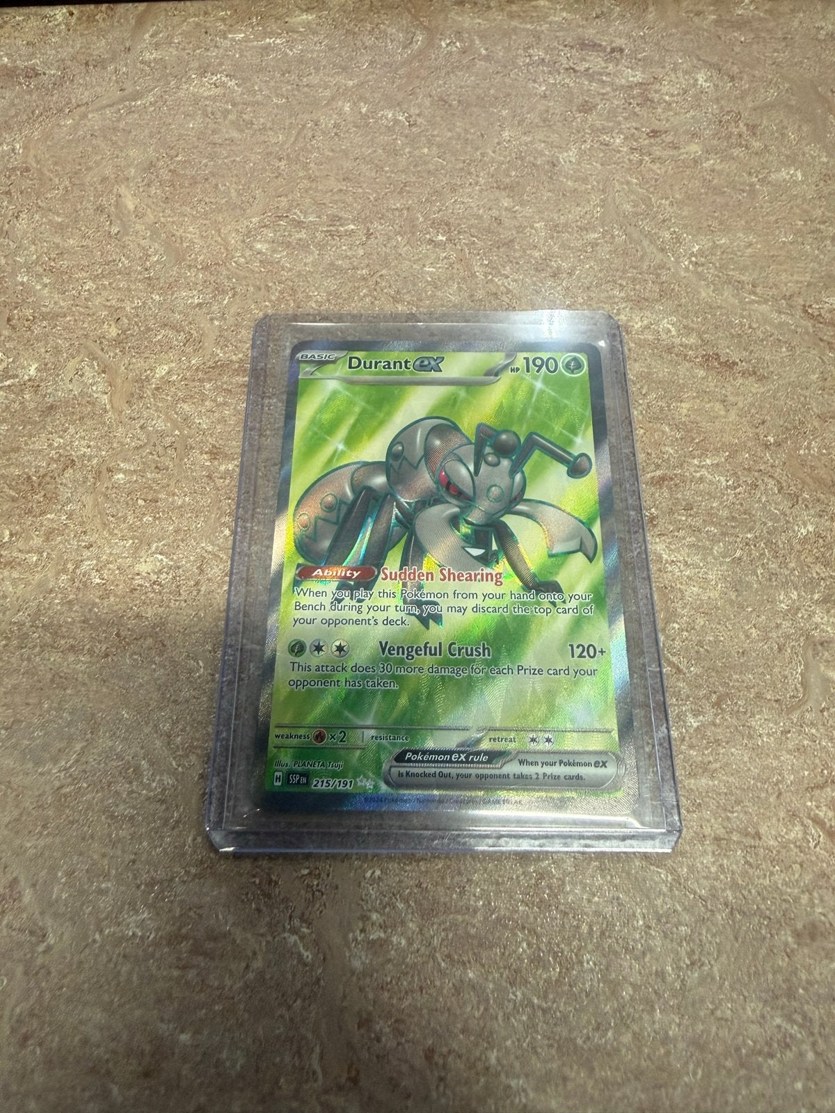 Durant EX 215/191 Surging Sparks Pokémon Kaart, Ophalen of Verzenden, Zo goed als nieuw, Losse kaart
