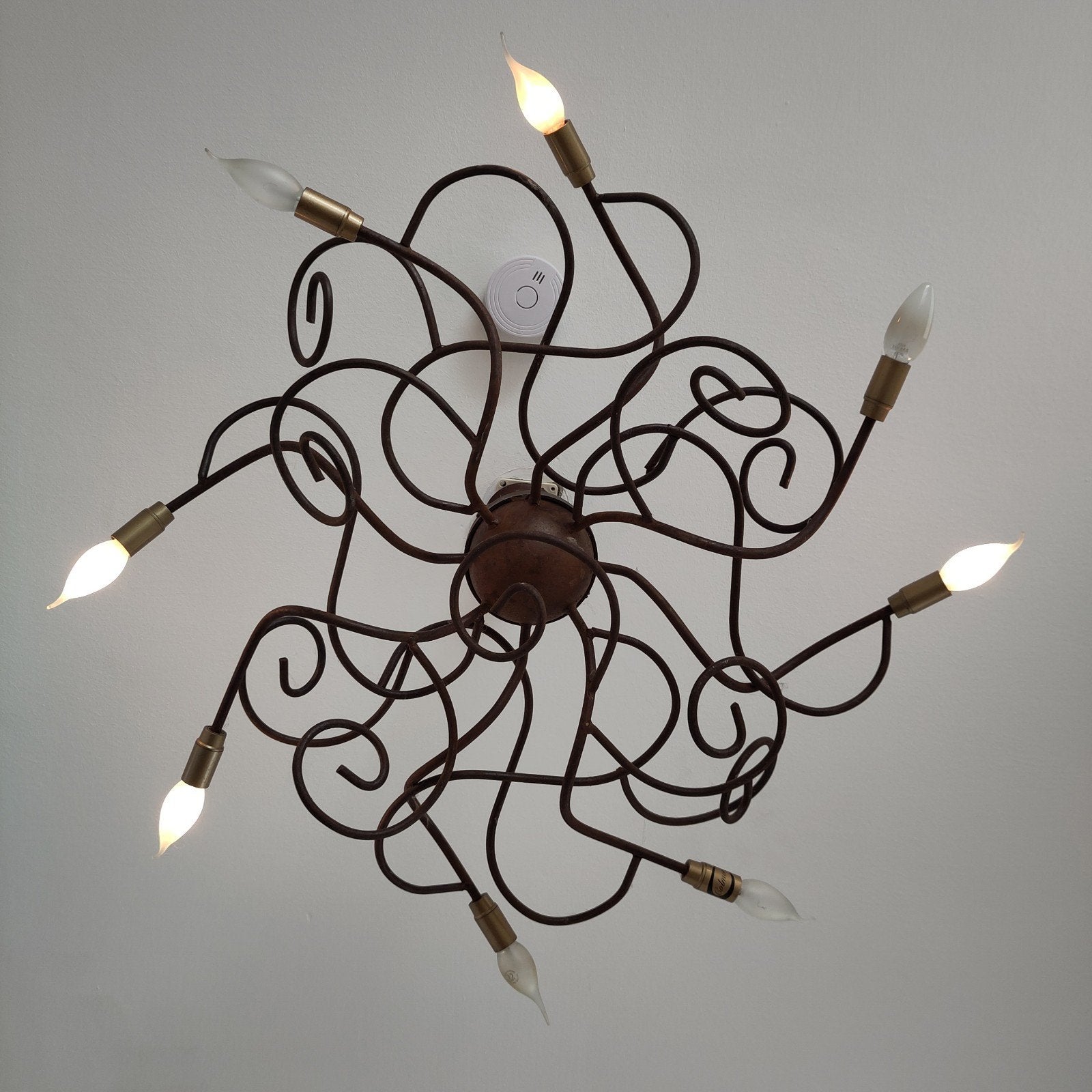 Prachtige industriële hanglamp 8 lampen, 80 cm, Hanglamp, E14 (klein), Ophalen of Verzenden