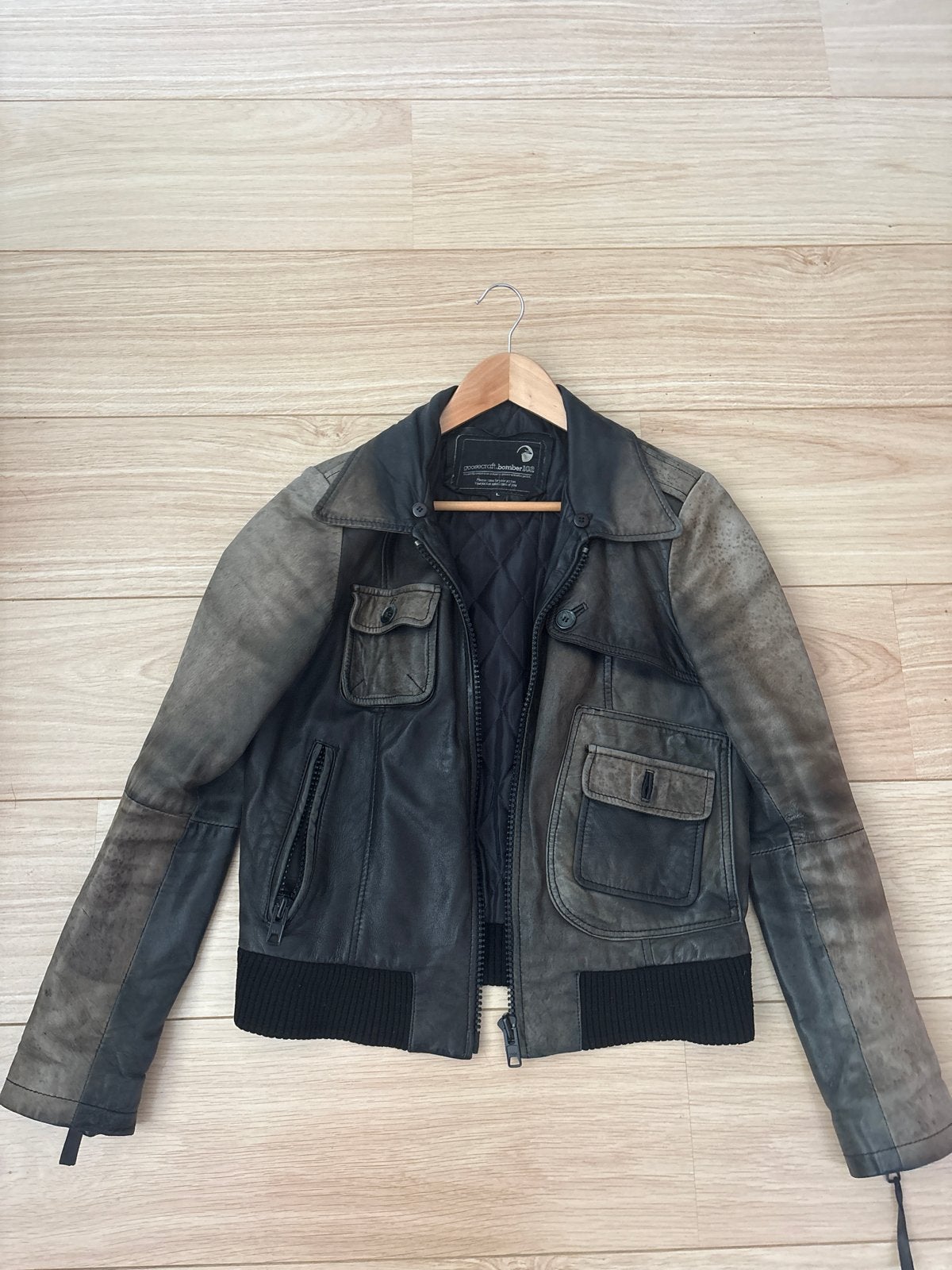 Goosecraft Bomber 102 Leren Jas Maat L, Ophalen of Verzenden, Gedragen, Maat 42/44 (L), Zwart