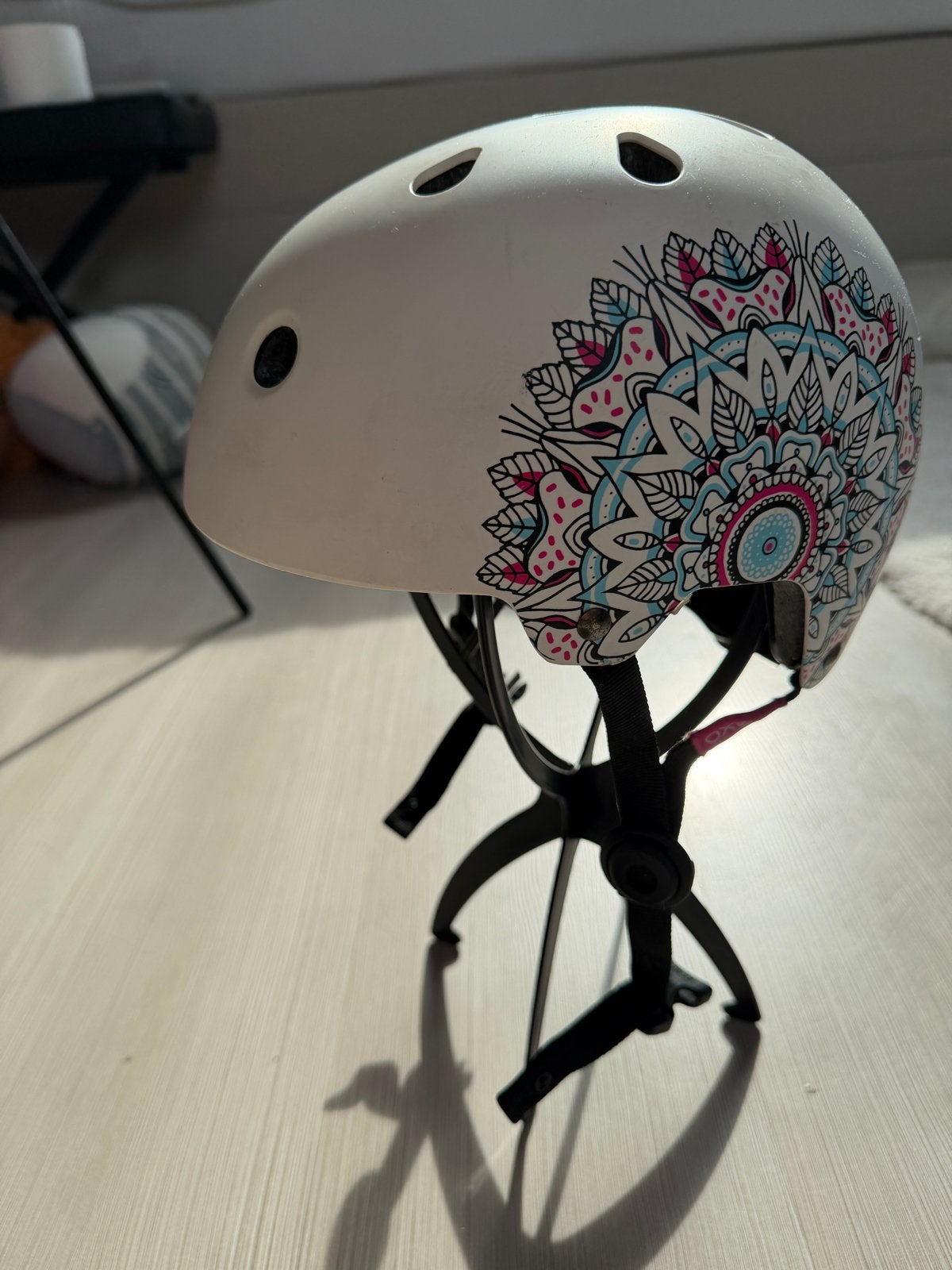 Oxelo Helm 55-58 cm zo goed als nieuw met mooie print, Ophalen of Verzenden, Zo goed als nieuw, Overige maten, Heer of Dame