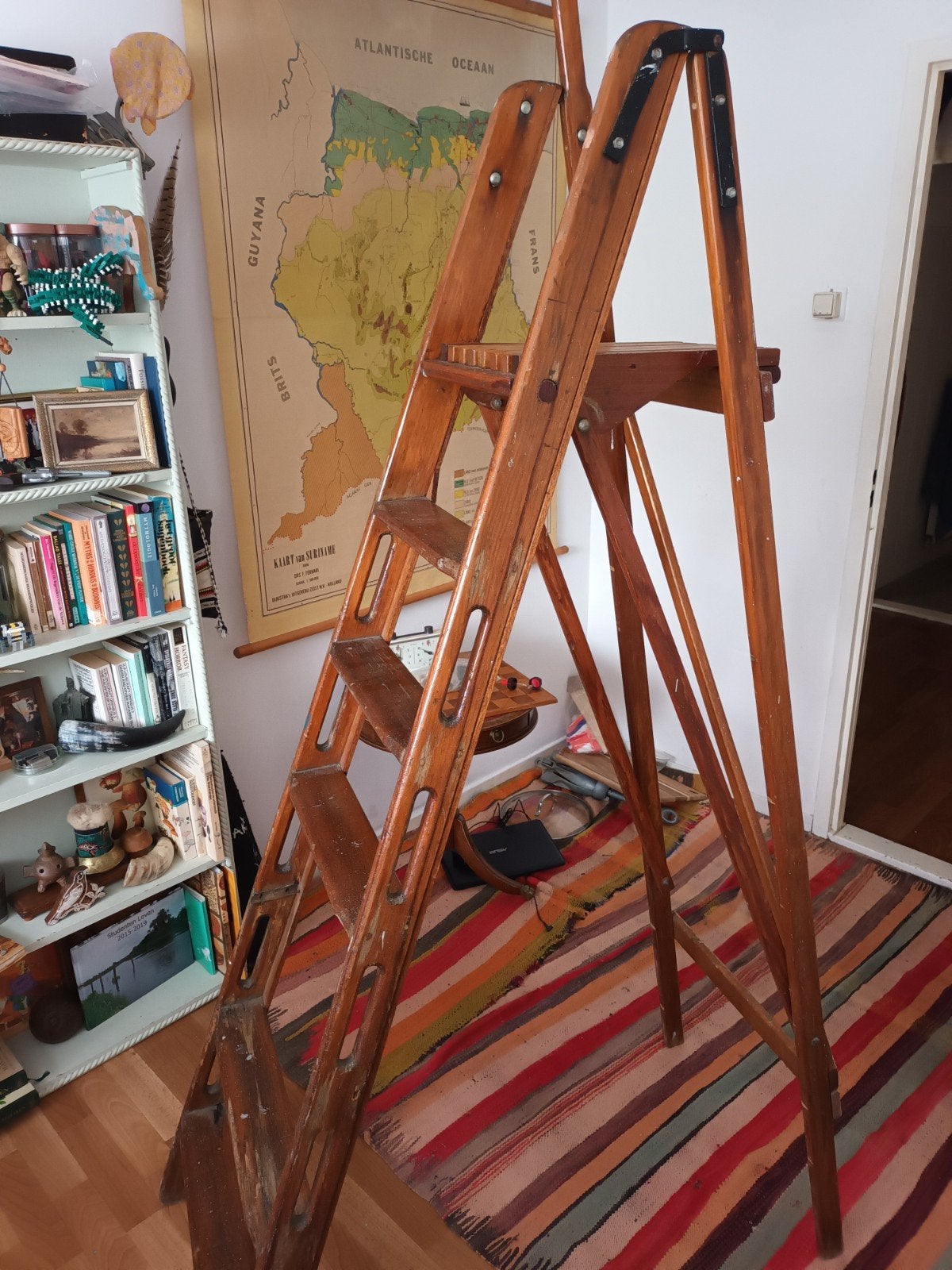 Antieke houten ladder - Decoratief & Functioneel, Ophalen