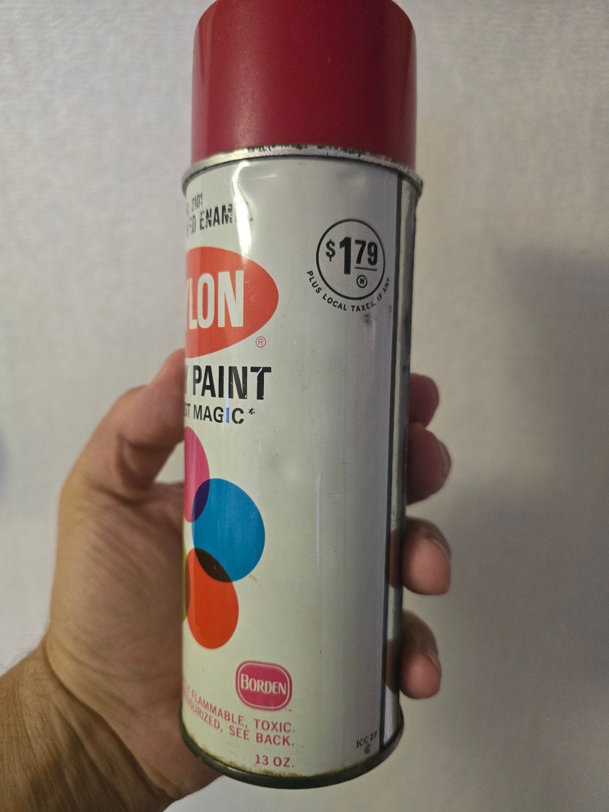Vintage Krylon Spray Paint Cherry Red Enamel 1968 Graffiti, Ophalen of Verzenden