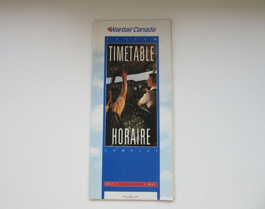 Wardair Canada timetable 1988, Verzenden, Gebruikt, Overige typen