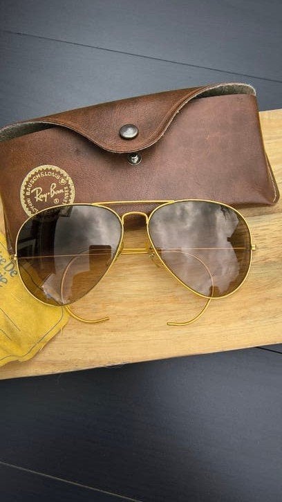 Rayban B&L Aviator uit jaren '70 - Zo goed als nieuw, Ophalen of Verzenden, Zo goed als nieuw, Bruin, Ray-Ban